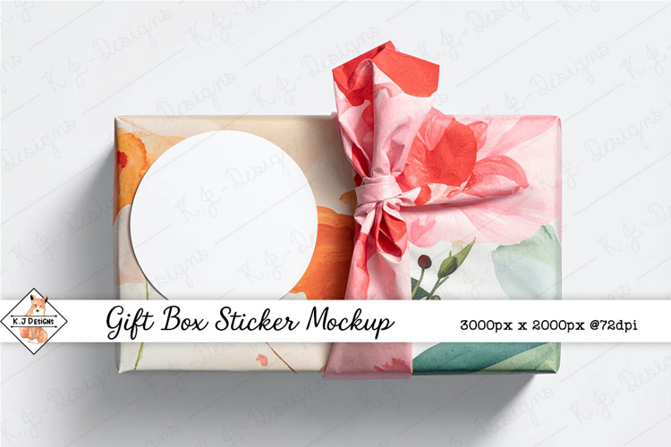 Gift Box Sticker Mockup Photo JPG | Background