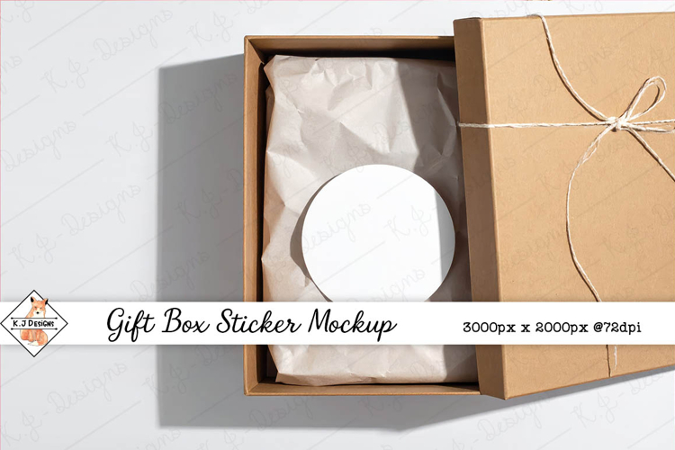 Gift Box Sticker Mockup Photo JPG | Background