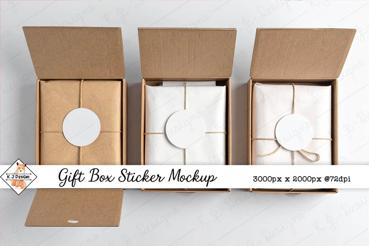 Gift Box Sticker Mockup Photo JPG | Background