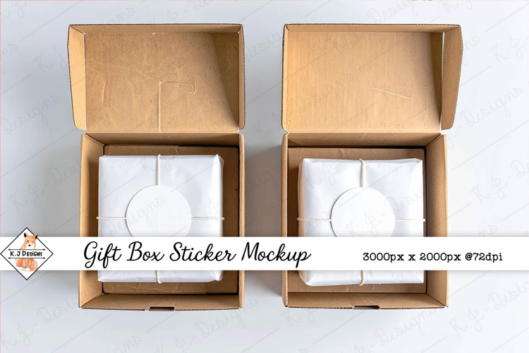 Gift Box Sticker Mockup Photo JPG | Background