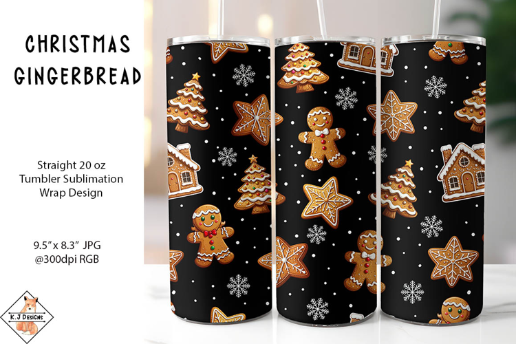 Christmas Gingerbread Tumbler Sublimation Wrap