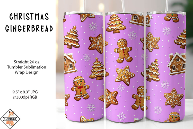 Christmas Gingerbread Tumbler Sublimation Wrap