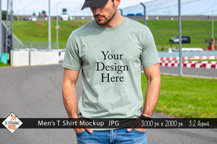 Mens Green T Shirt mockup jpg