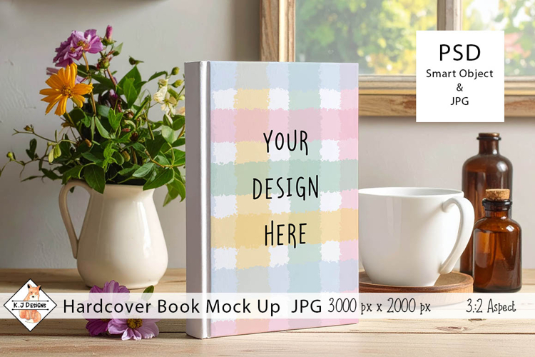 Hardcover Book Mockup | PSD Smart Object