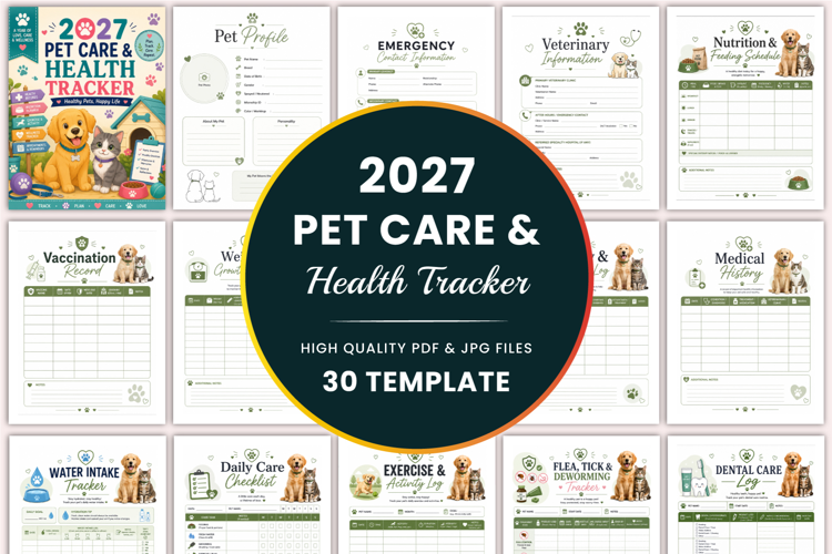 2027 Pet Care & Health Tracker Kdp interiors