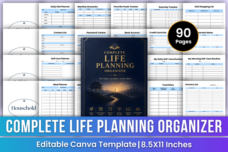 Complete Life Planning Organizer | Life Goal, Budget, Health