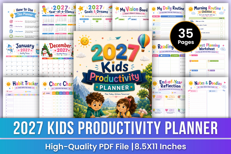 2027 Kids Productivity Planner | Routine