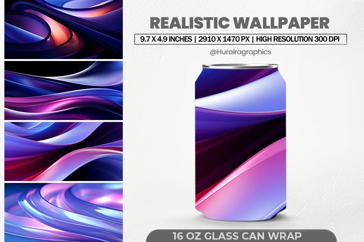 Realistic Wallpaper Glass Can Wrap,16 Oz Tumbler Sublimation