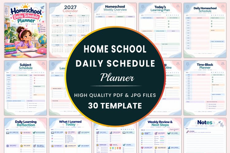 Homeschool Daily Schedule Planner Kdp interiors example image 1