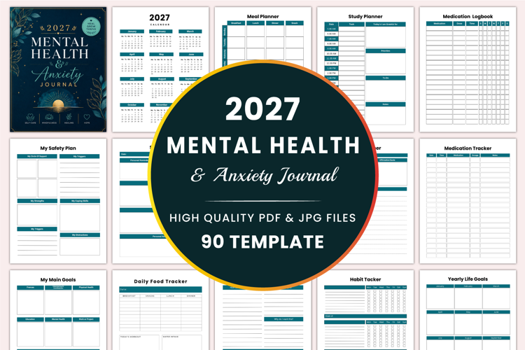 2027 Mental Health & Anxiety Journal Kdp Interiors