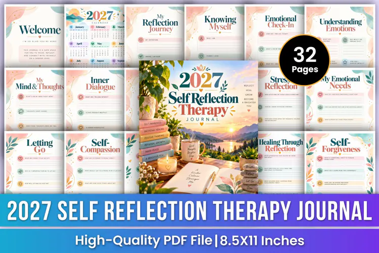 2027 Self Reflection Therapy Journal | Emotional Healing