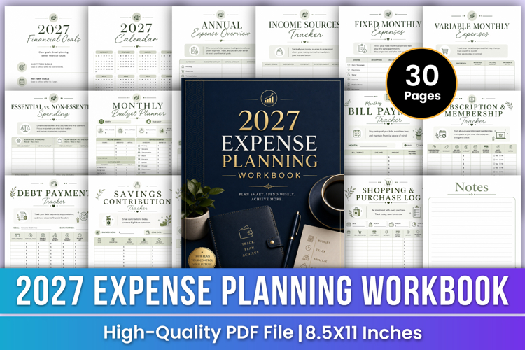 2027 Expense Planning Workbook | Budget Planner