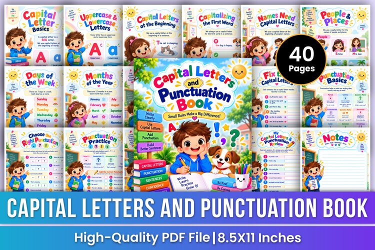 Capital Letters & Punctuation Book | Grammar Practice example image 1