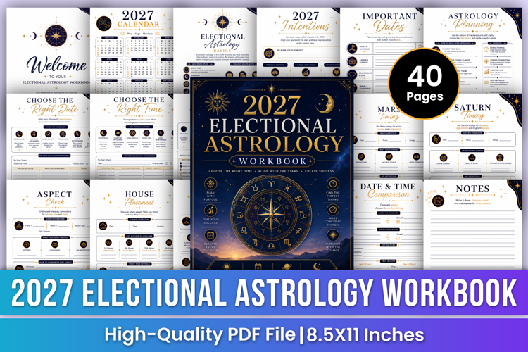 2027 Electional Astrology Workbook | Astrology Timing, Chart