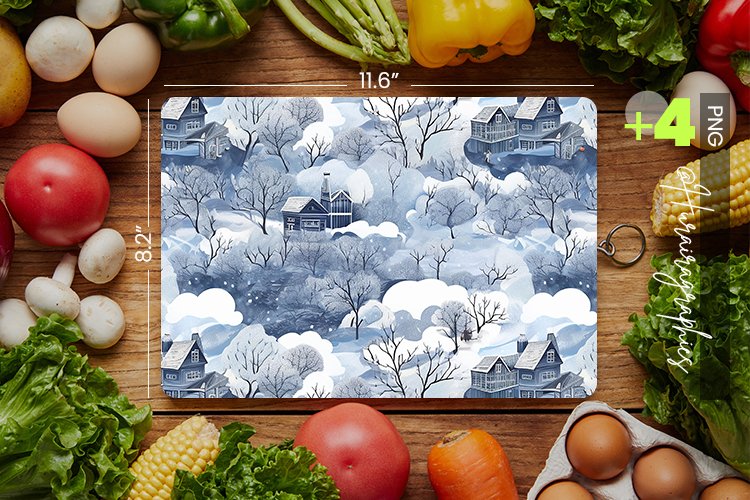 Hello Winter Cutting Board Design - 04 Variations