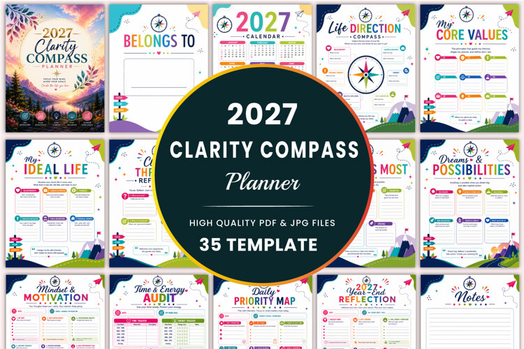 2027 Clarity Compass Planner Kdp interiors example image 1