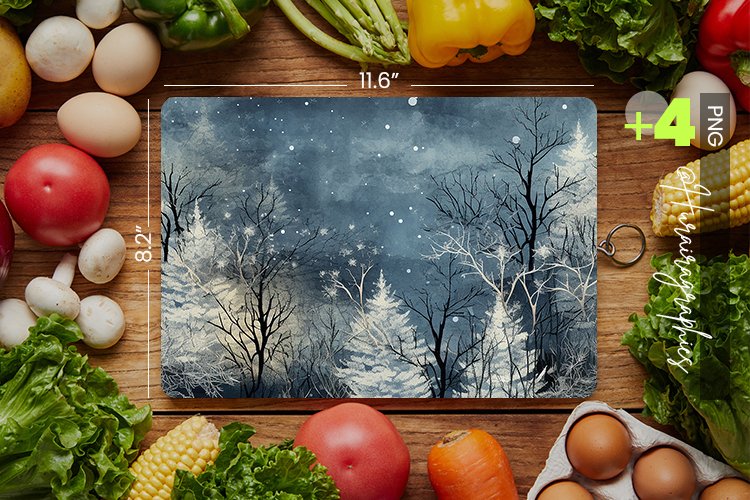 Winter Snow Cutting Board Design - 04 Variations