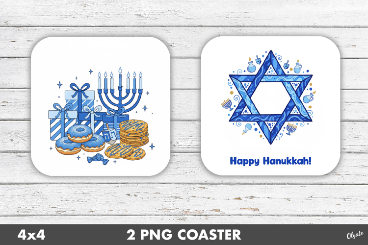 Hanukkah Coaster PNG. Happy Hanukkah PNG