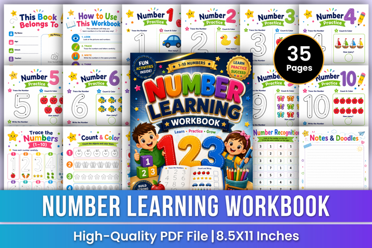 Number Learning Workbook | Preschool Math Activities