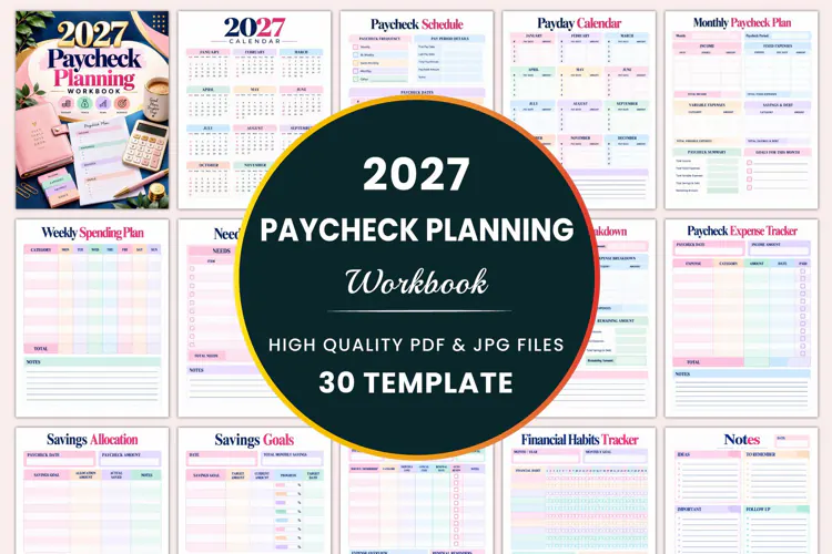 2027 Paycheck Planning Workbook Kdp interiors