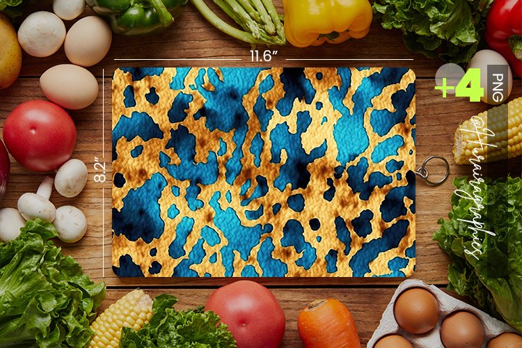 Blue Cheetah Cutting Board Design - 04 Variations