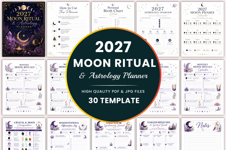 2027 Moon Ritual & Astrology Planner Templates