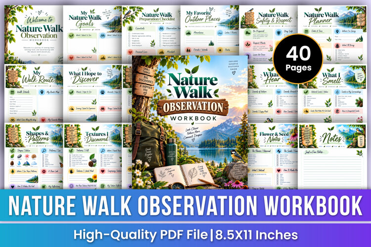 Nature Walk Observation Workbook | Nature Journaling example image 1
