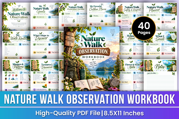 Nature Walk Observation Workbook | Nature Journaling