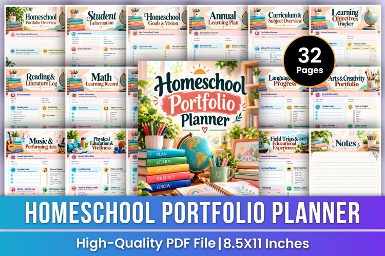 Homeschool Portfolio Planner | Learning Records, Progress example image 1