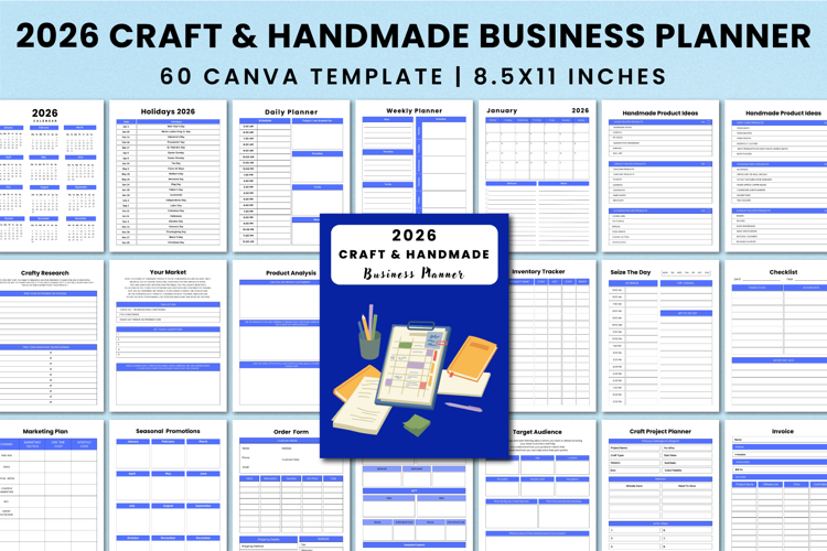 Editable 2026 Craft & Handmade Business Planner