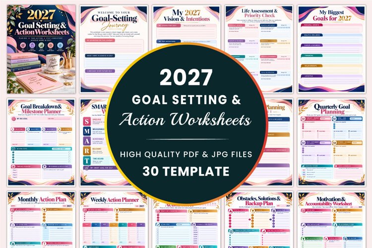 2027 Goal Setting & Action Worksheets example image 1
