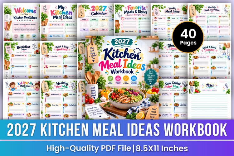 2027 Kitchen Meal Ideas Workbook | Meal Planning, Recipe example image 1