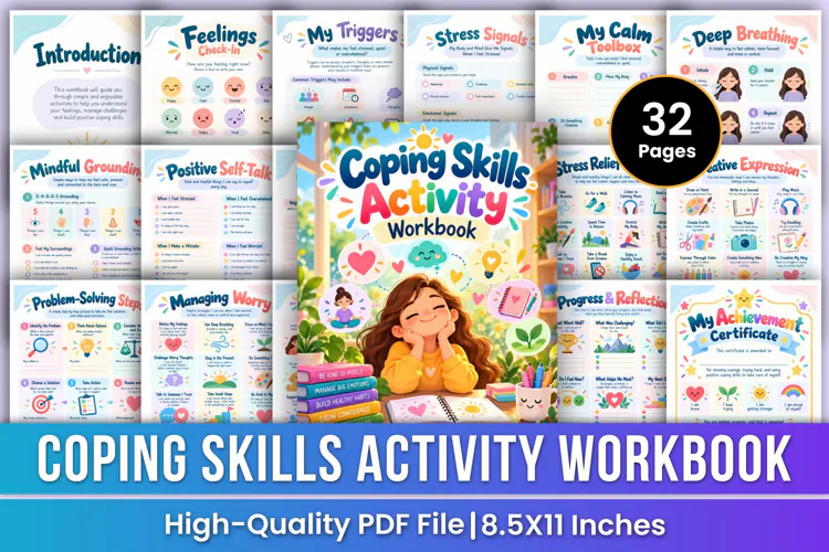 Coping Skills Activity Workbook | Emotional Awareness