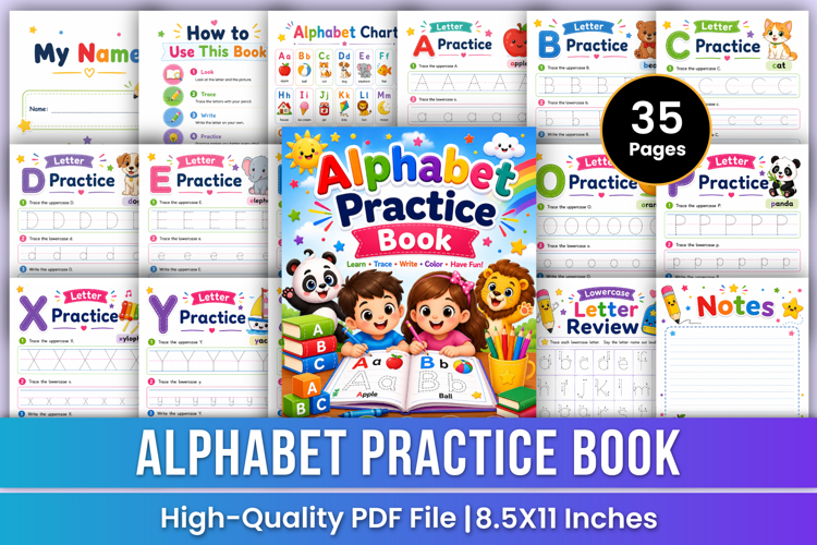 Alphabet Practice Book | Letter Tracing Workbook