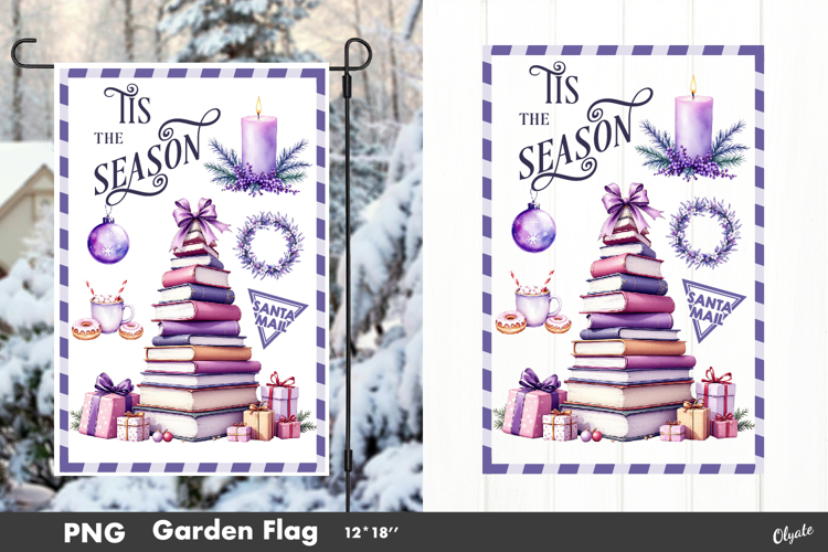 Tis the Season, Christmas Garden Flag Sublimation PNG