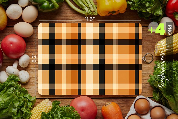 Fall Plaid Cutting Board Design - 04 Variations