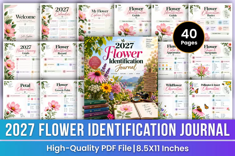 2027 Flower Identification Journal | Flower Observation