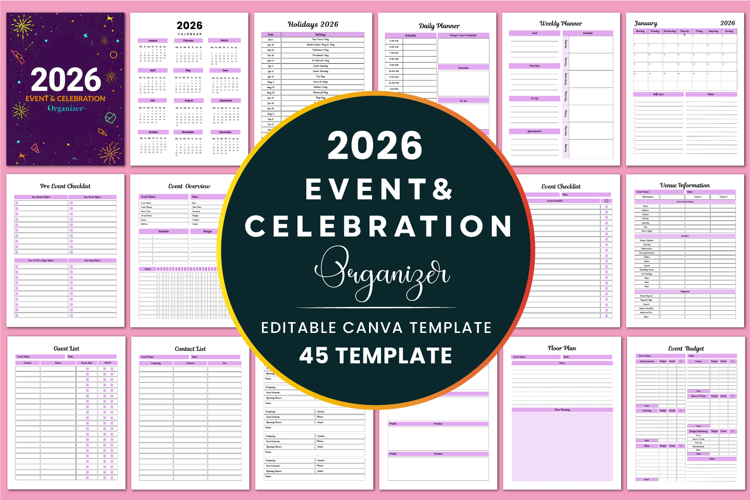 2026 Event & Celebration Organizer Canva temptate