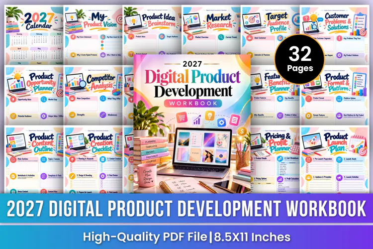 2027 Digital Product Development Workbook | Printable