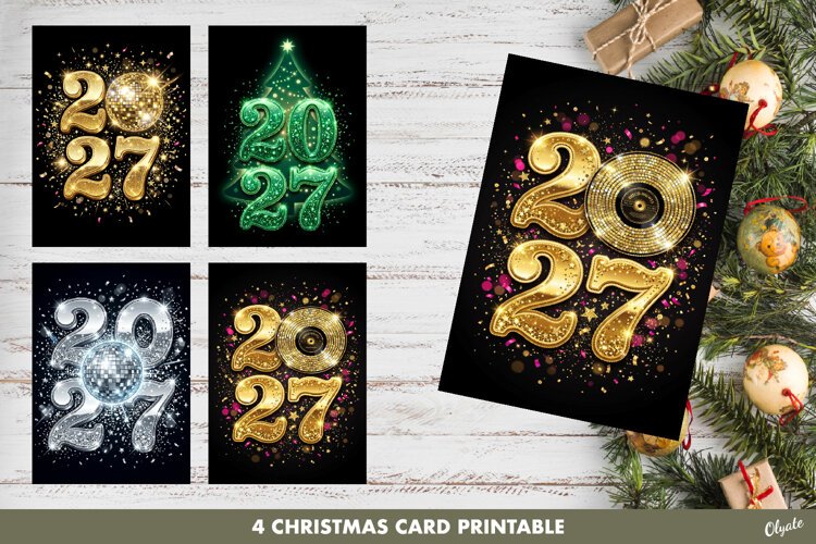 New Year Celebration Card, 2027 Card Printable example image 1