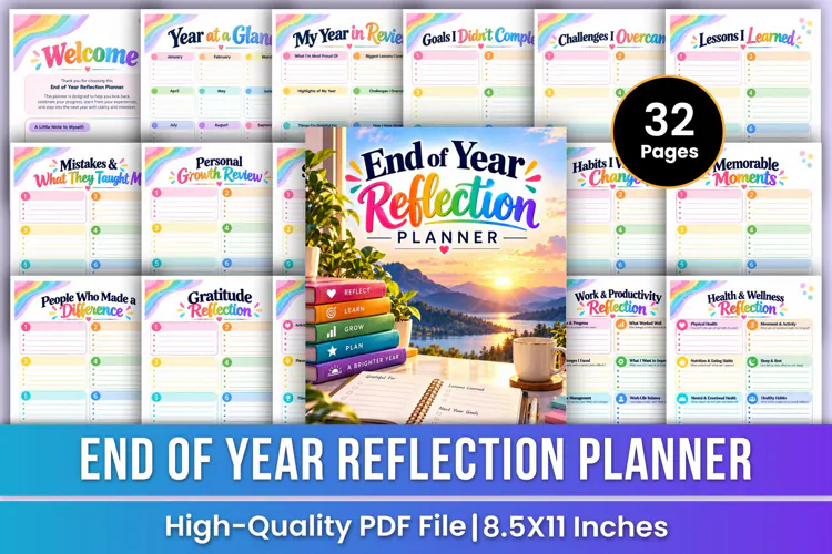 End of Year Reflection Planner | Yearly Reflection