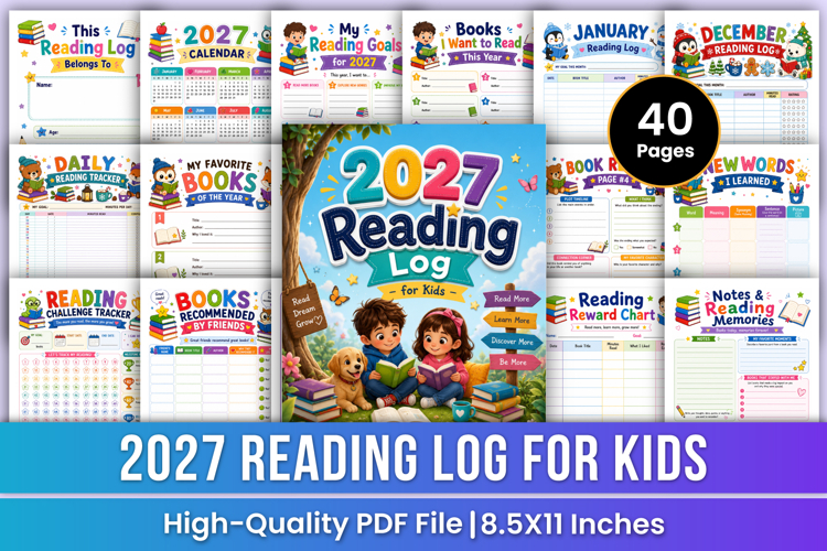 2027 Reading Log for Kids | Tracker