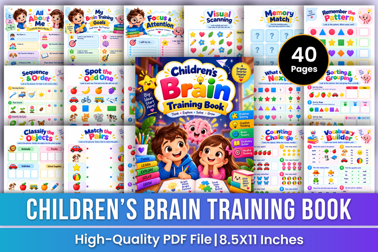 Children’s Brain Training Book | Focus, Memory, Logic