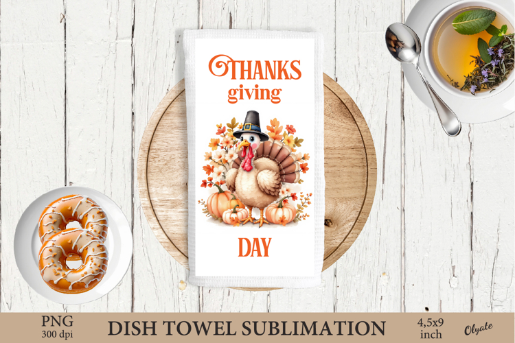 Thanksgiving Dish Towel. Kitchen Towel Sublimation