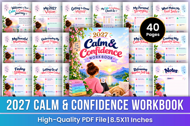 2027 Calm & Confidence Workbook | Self-Reflection, Emotional
