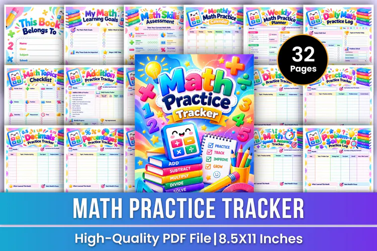 Math Practice Tracker | Math Skills, Practice Progress