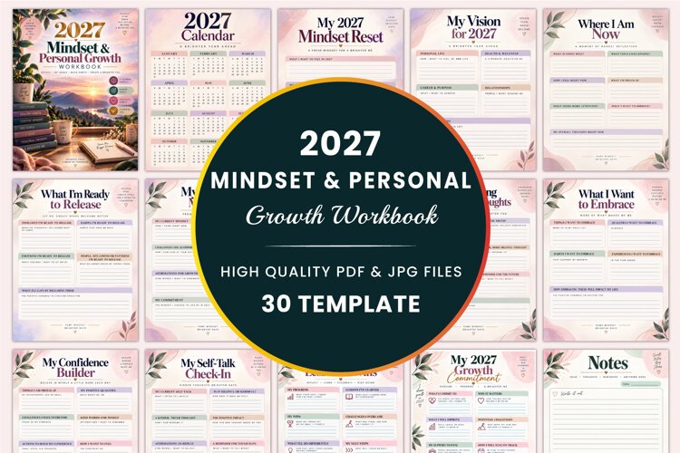 2027 Mindset & Growth Workbook Kdp interiors example image 1