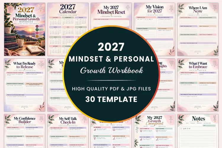 2027 Mindset & Growth Workbook Kdp interiors