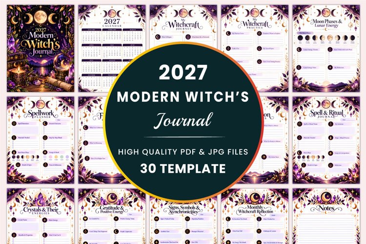 2027 Modern Witch’s Journal Kdp interiors example image 1