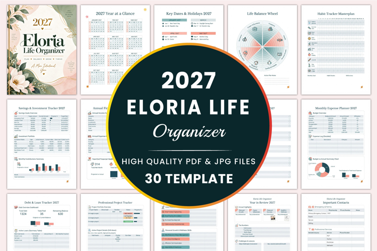 2027 Eloria Life Organizer Kdp interiors